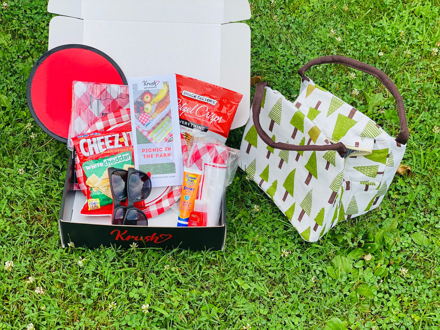 picnic date night, summer picnic, picnic for two, picnic in the park, date night box, krush dates, date box, date night subscription