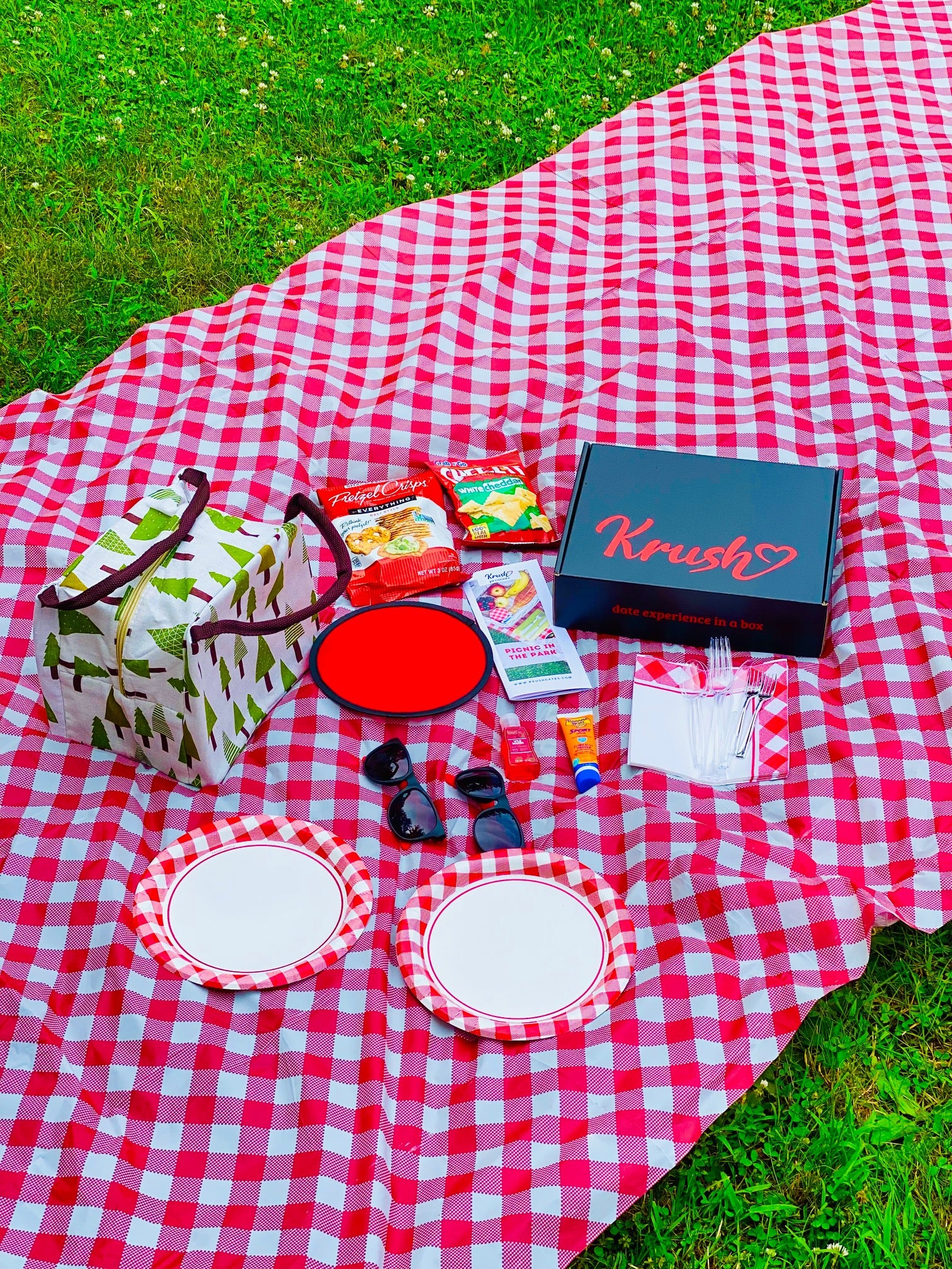 picnic date night, summer picnic, picnic for two, picnic in the park, date night box, krush dates, date box, date night subscription